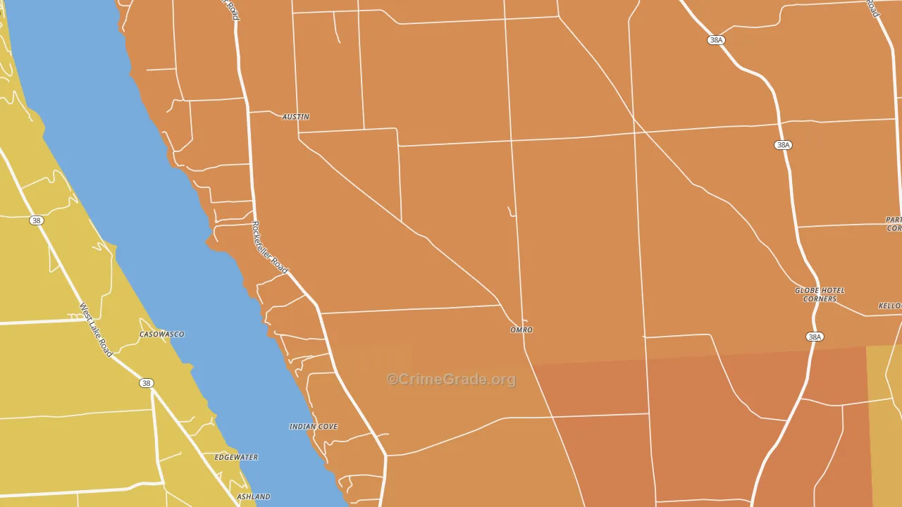 Indian Cove, NY Map of Burglary Rates