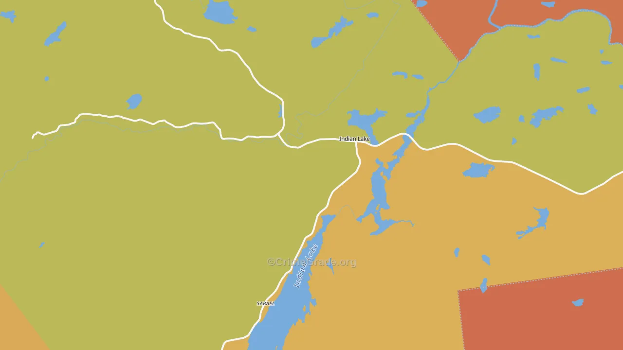 Indian Lake, NY Map of Burglary Rates