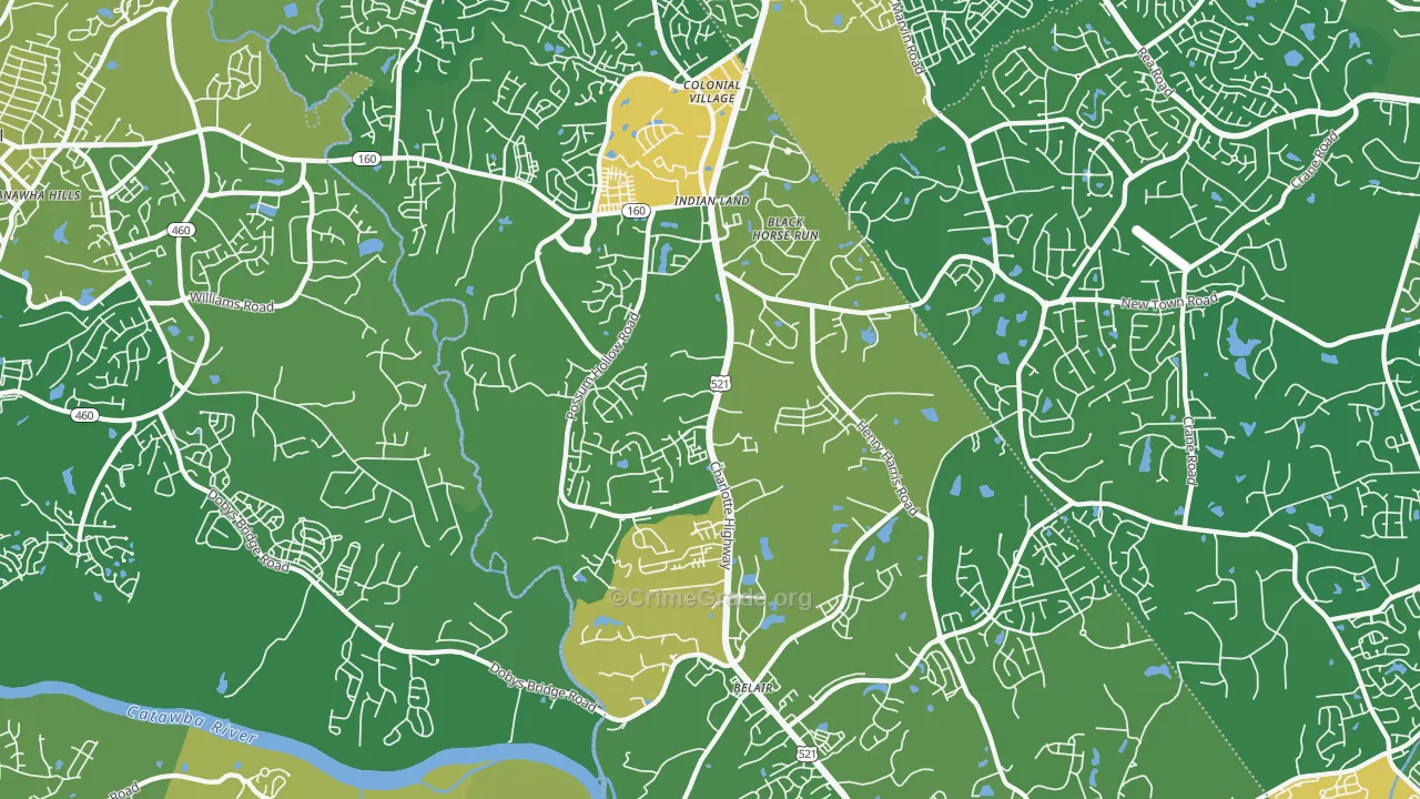 Indian Land, SC Map of Burglary Rates
