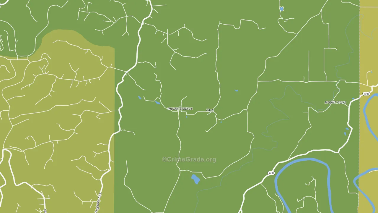 Indian Springs, IN Map of Burglary Rates