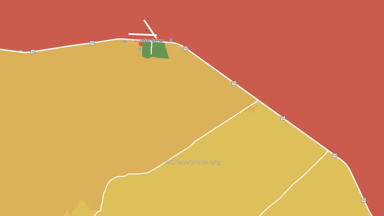 Indian Springs, NV Map of Burglary Rates