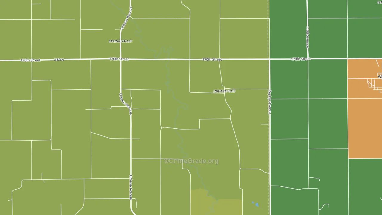 Indianapolis, IA Map of Burglary Rates