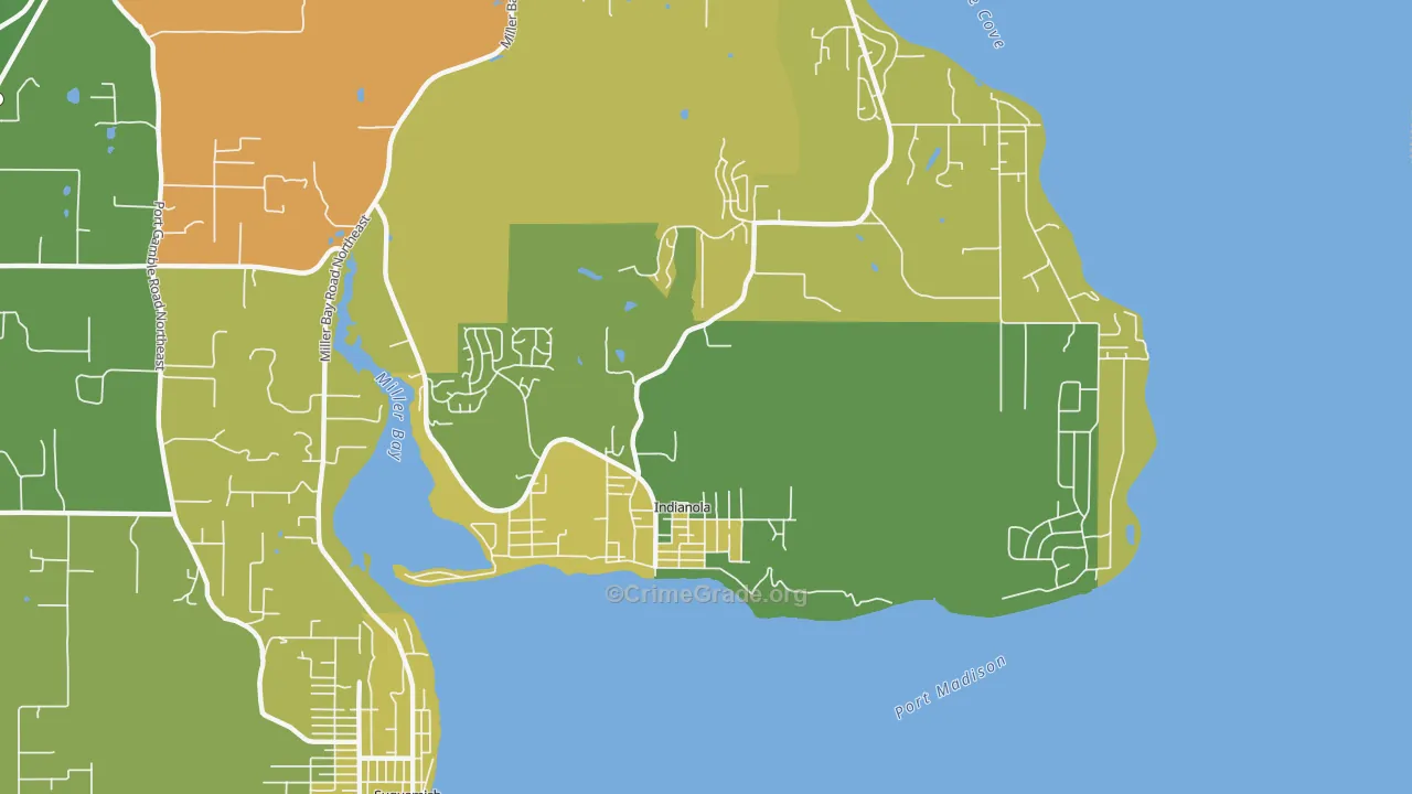 Indianola, WA Map of Burglary Rates