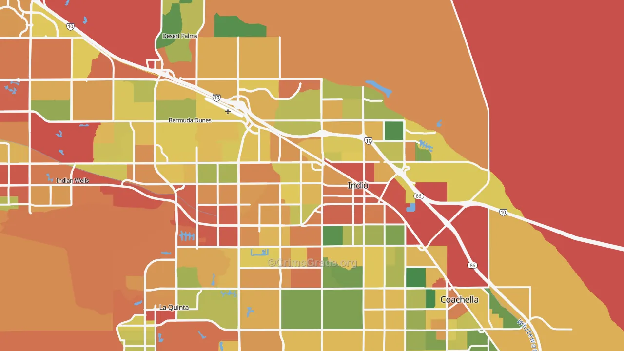 Indio, CA Map of Burglary Rates