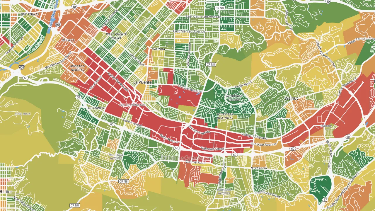 Industry, CA Map of Burglary Rates