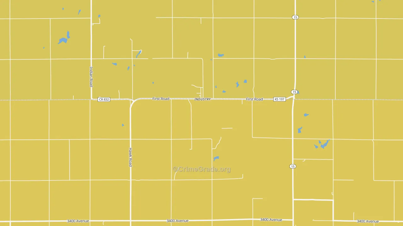 Industry, KS Map of Burglary Rates