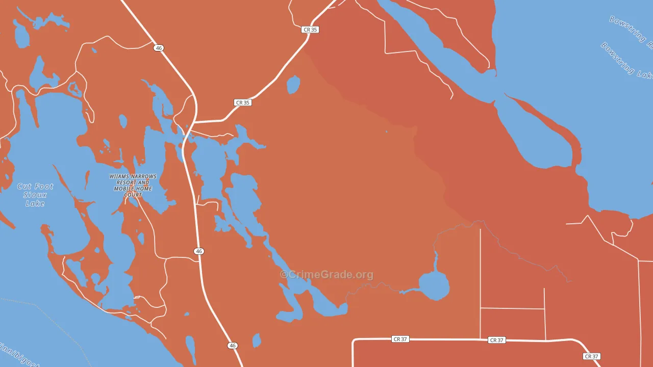 Inger, MN Map of Burglary Rates