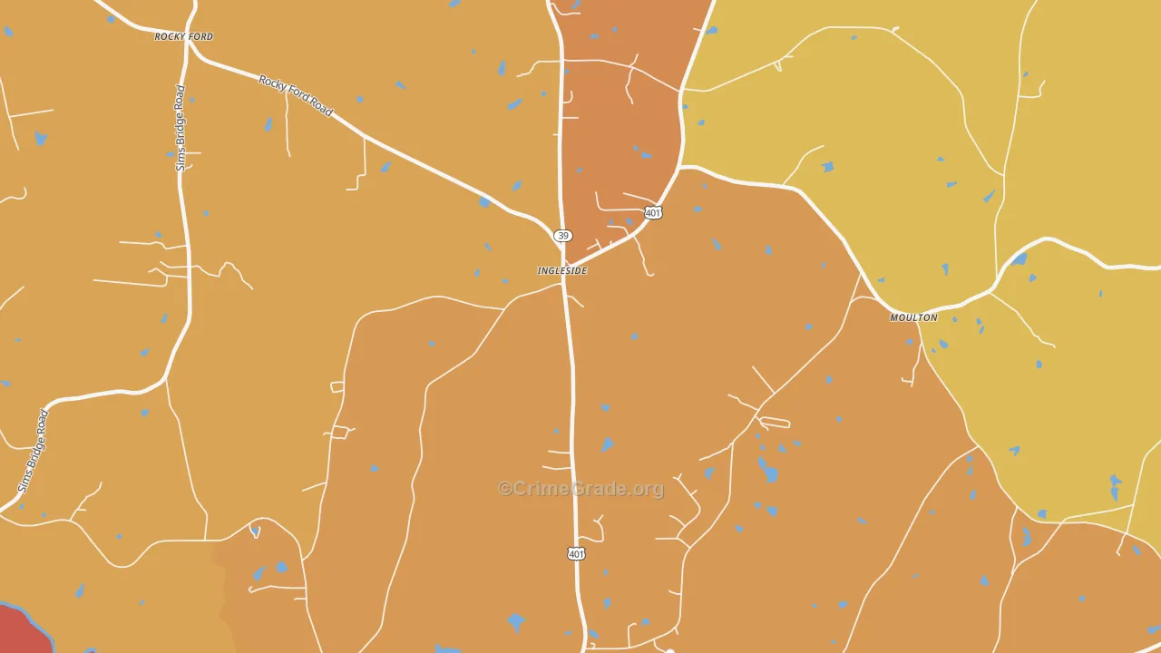 Ingleside, NC Map of Burglary Rates