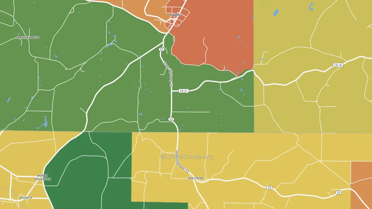 Ingleside, NY Map of Burglary Rates