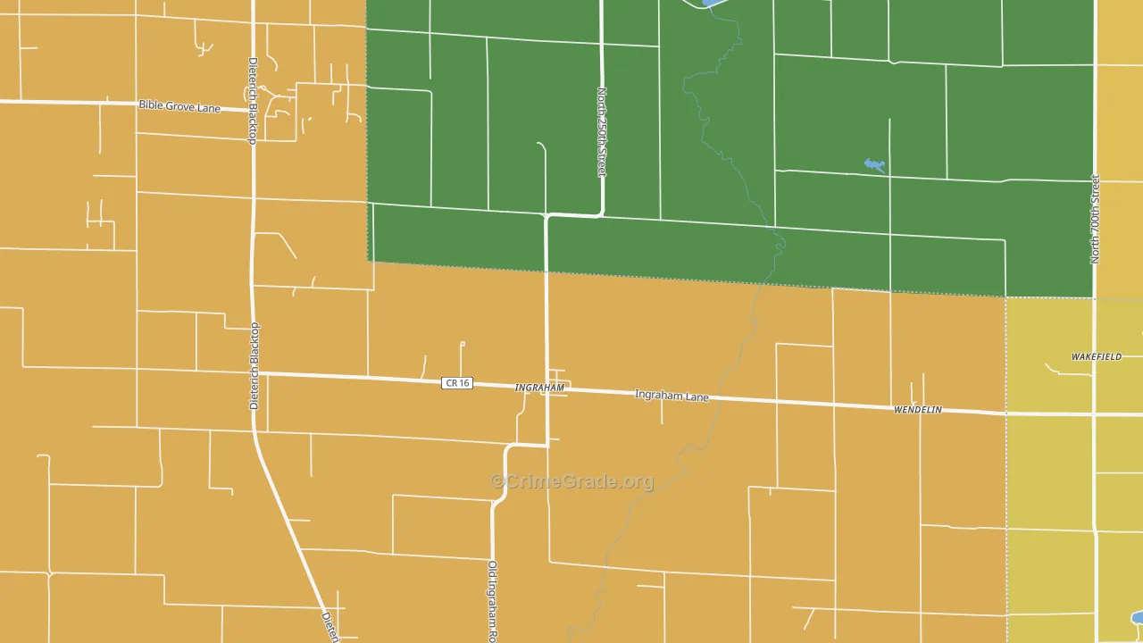 Ingraham, IL Map of Burglary Rates