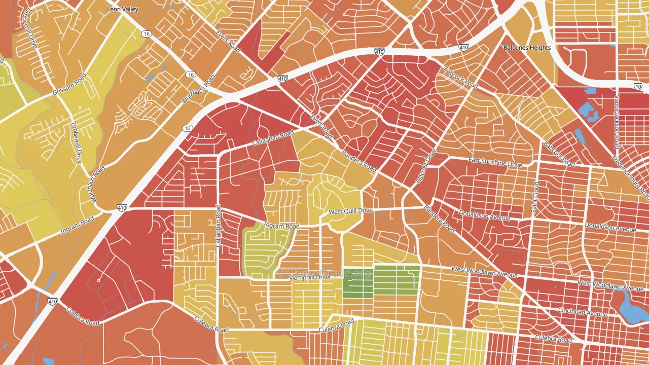 Ingram Hills, San Antonio, TX Map of Burglary Rates