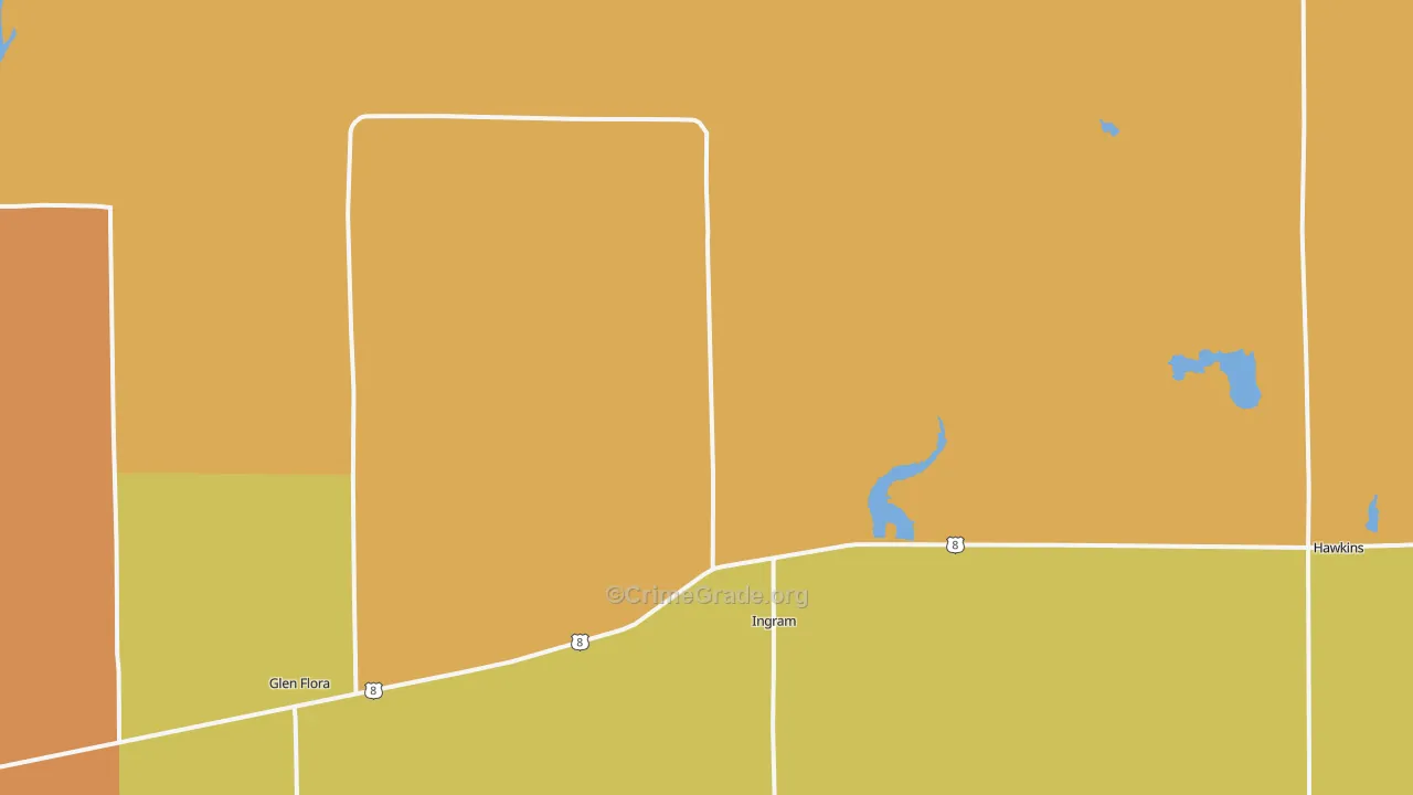 Ingram, WI Map of Burglary Rates
