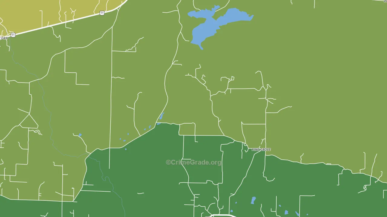 Ink, AR Map of Burglary Rates