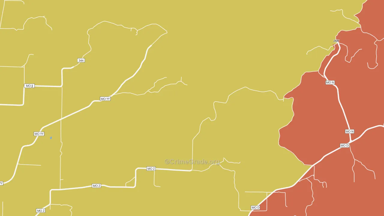 Ink, MO Map of Burglary Rates
