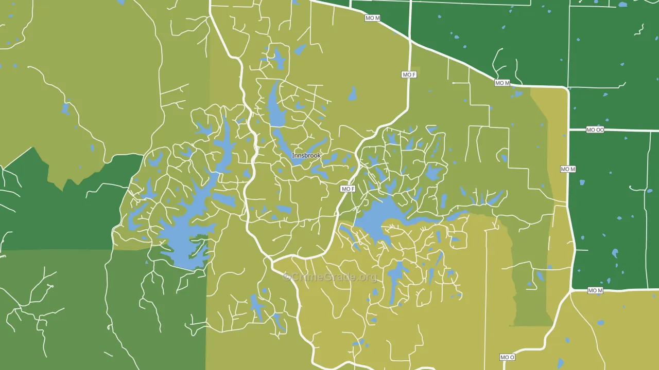 Innsbrook, MO Map of Burglary Rates