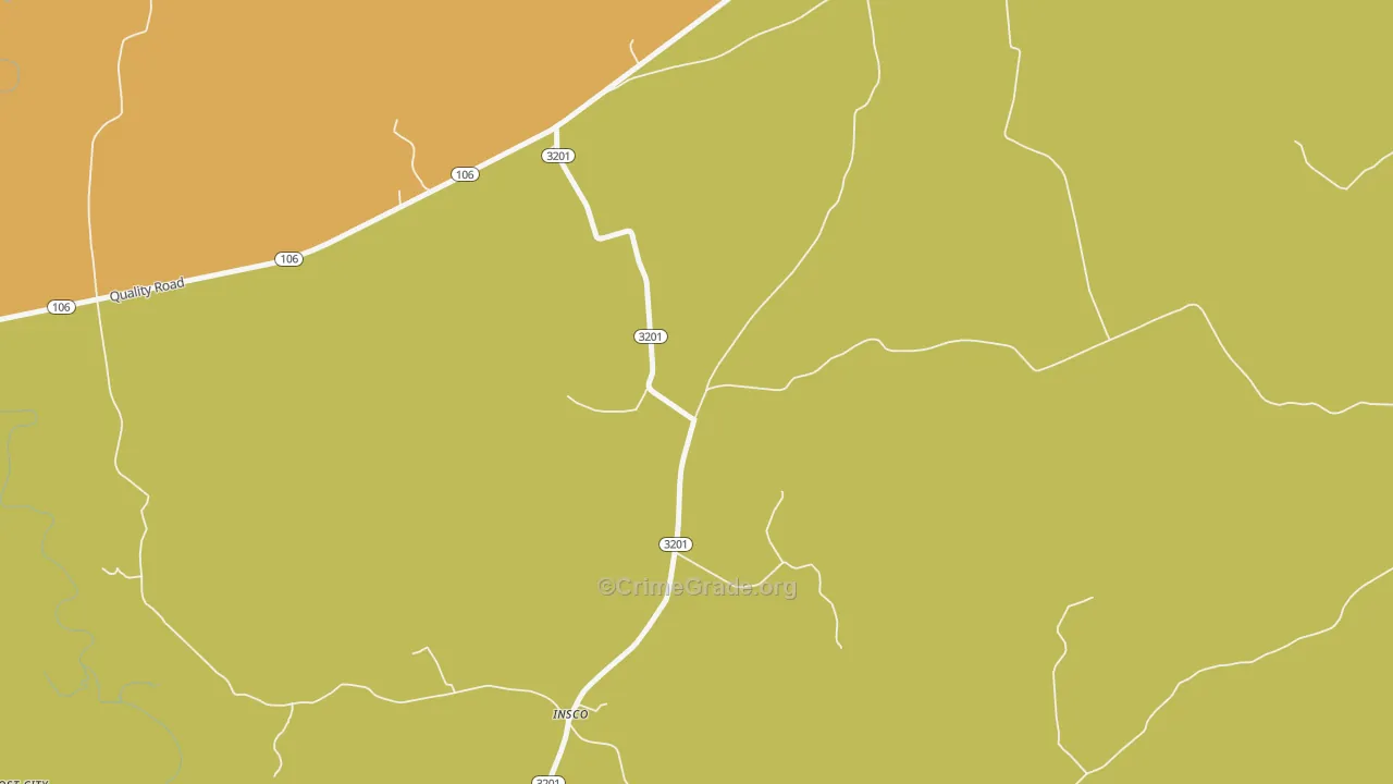 Insco, KY Map of Burglary Rates