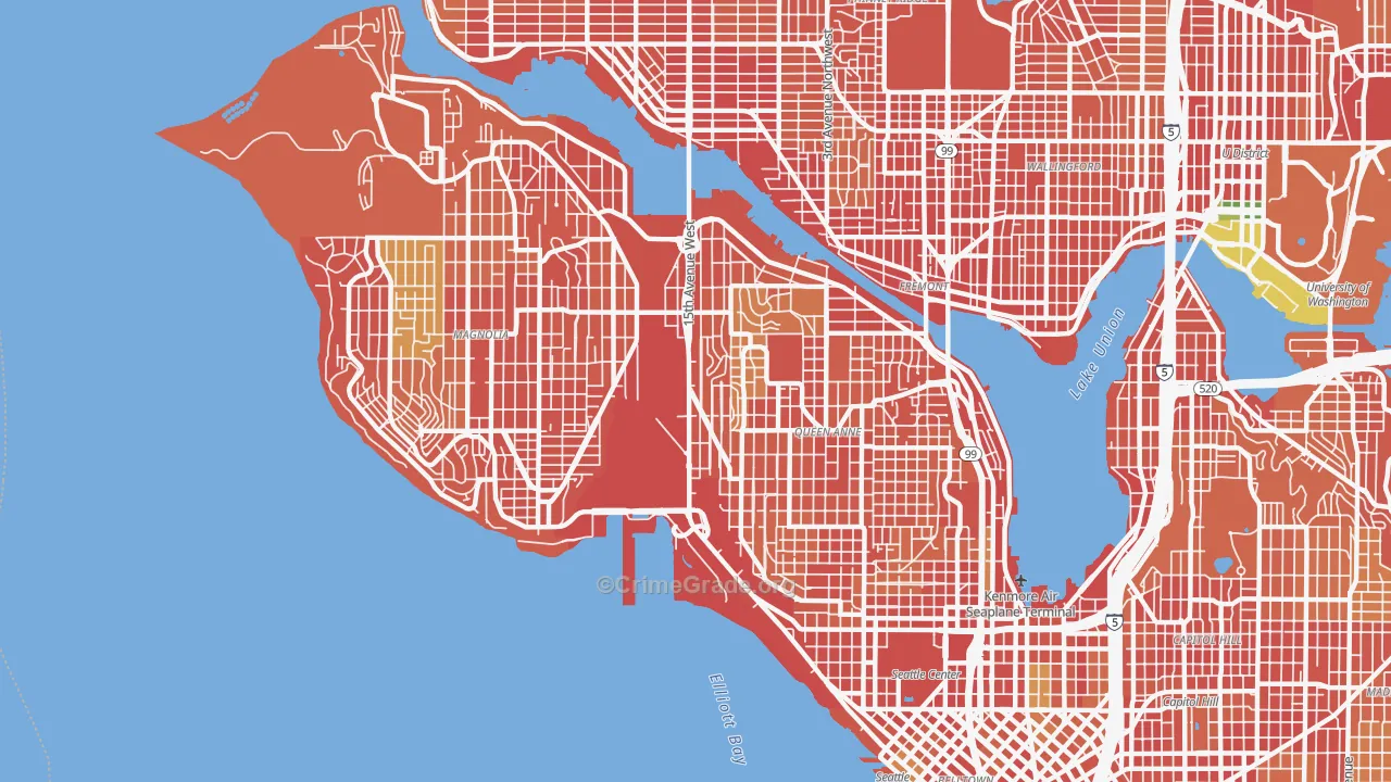 Interbay, Seattle, WA Map of Burglary Rates