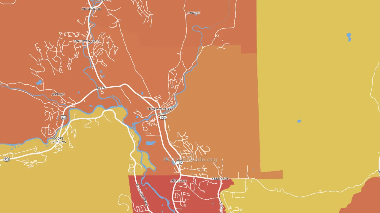 Intervale, NH Map of Burglary Rates