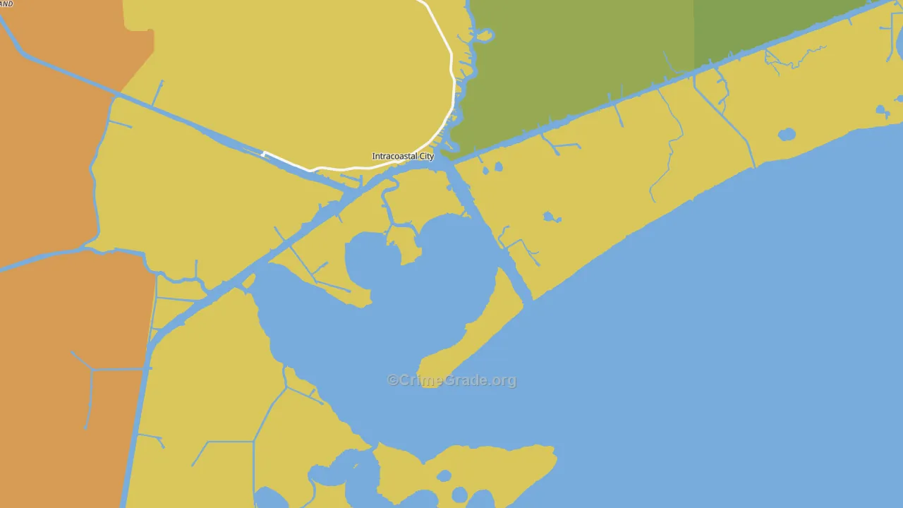 Intracoastal City, LA Map of Burglary Rates