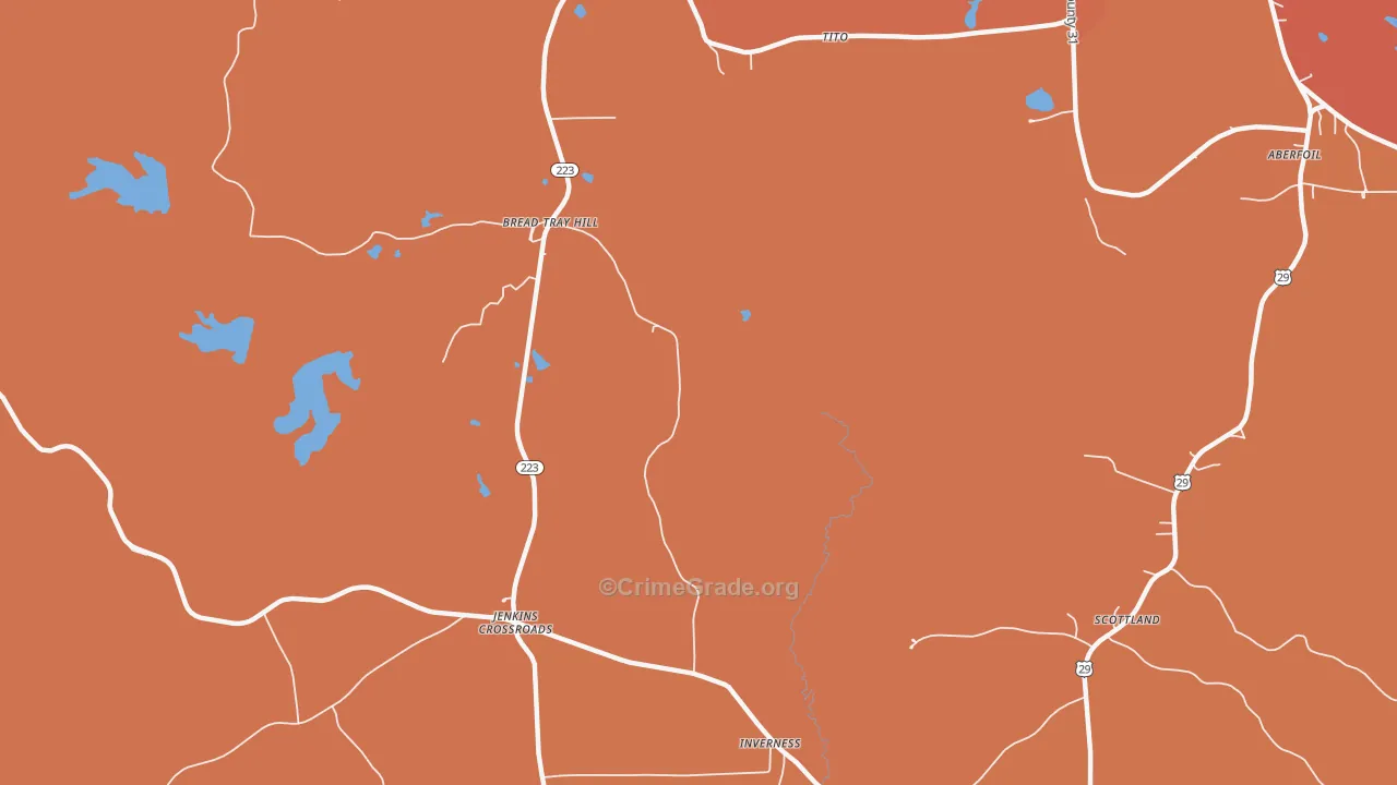 Inverness, AL Map of Burglary Rates