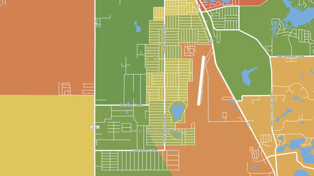 Inverness Highlands South, FL Map of Burglary Rates