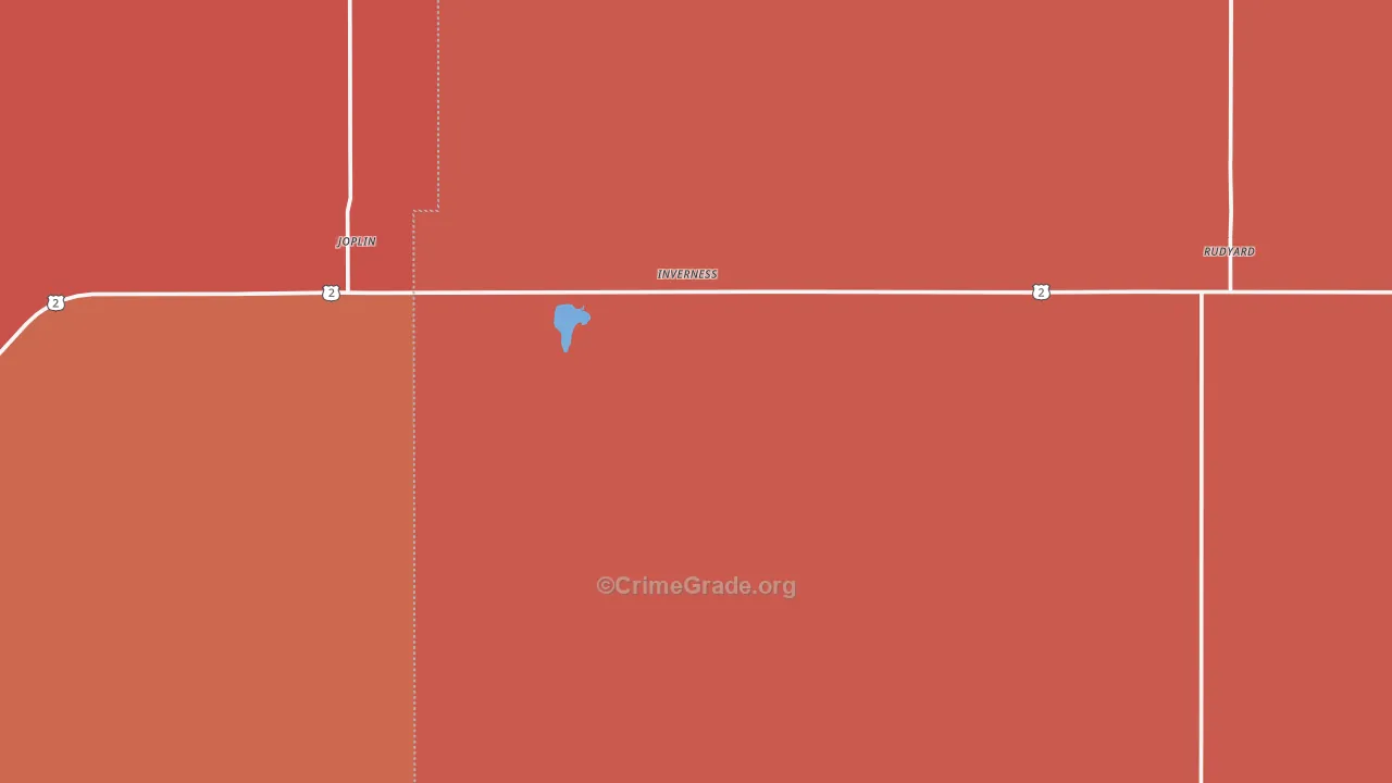 Inverness, MT Map of Burglary Rates