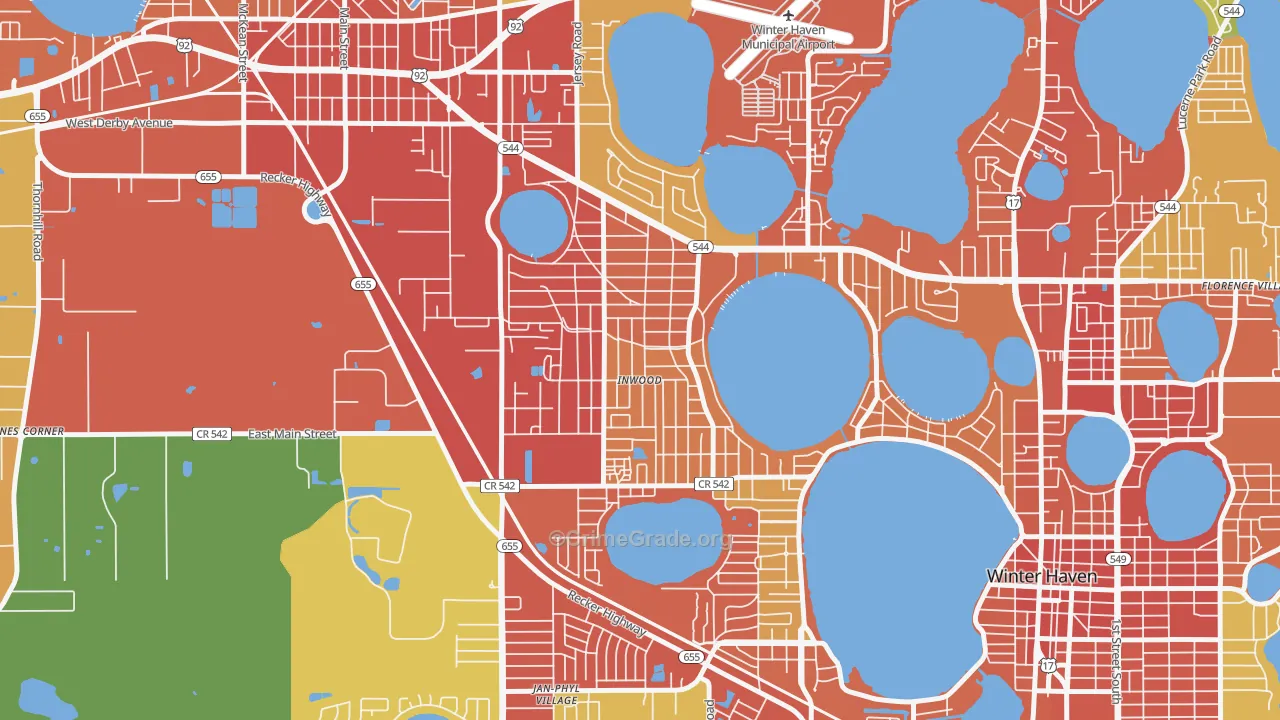 Inwood, FL Map of Burglary Rates