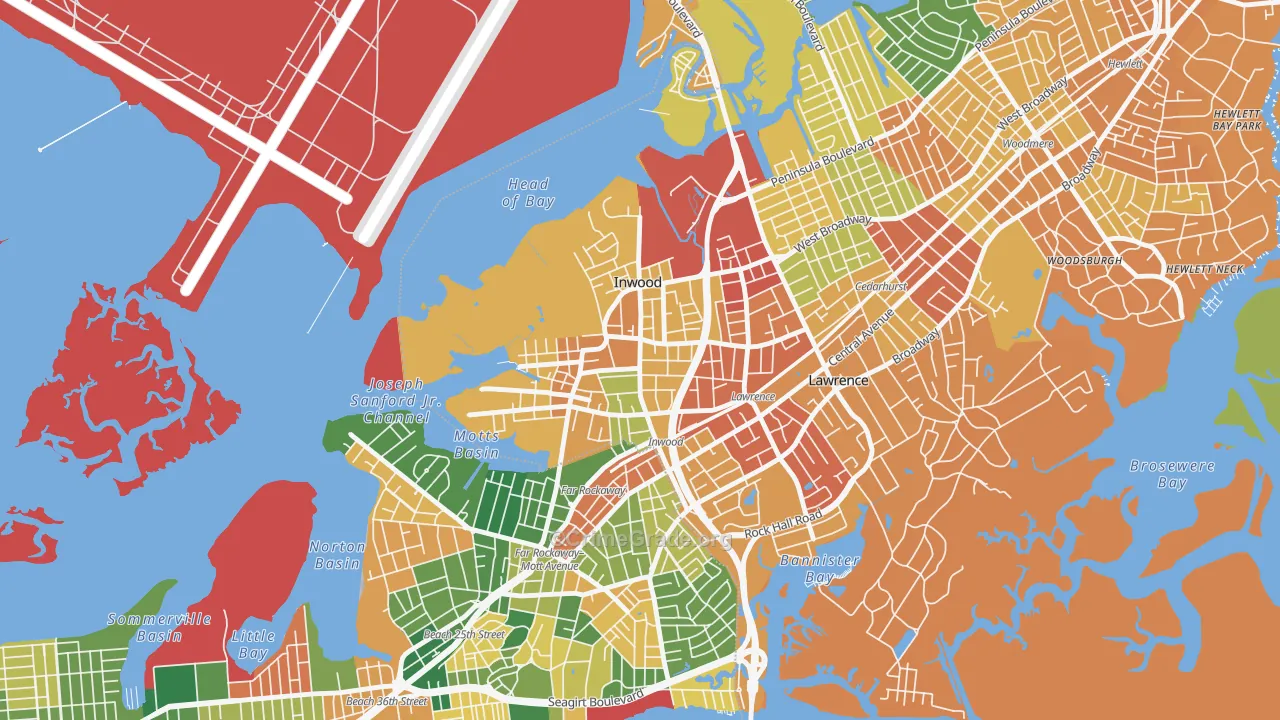 Inwood, NY Map of Burglary Rates