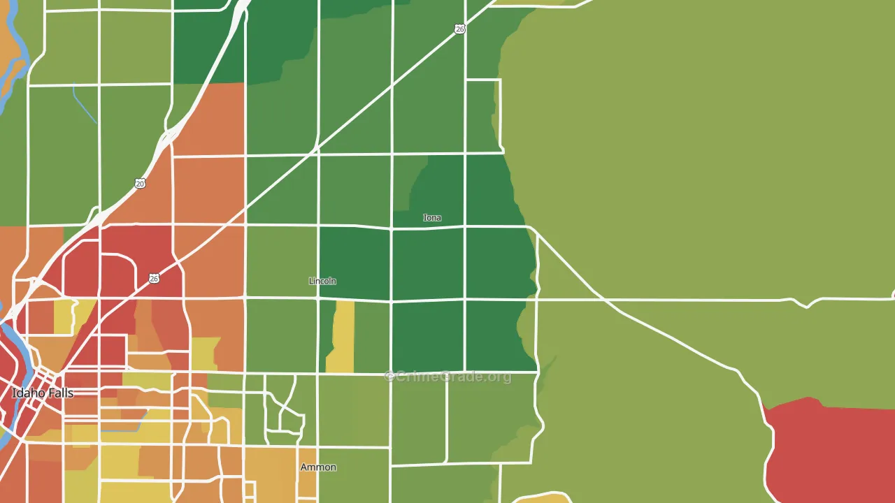 Iona, ID Map of Burglary Rates