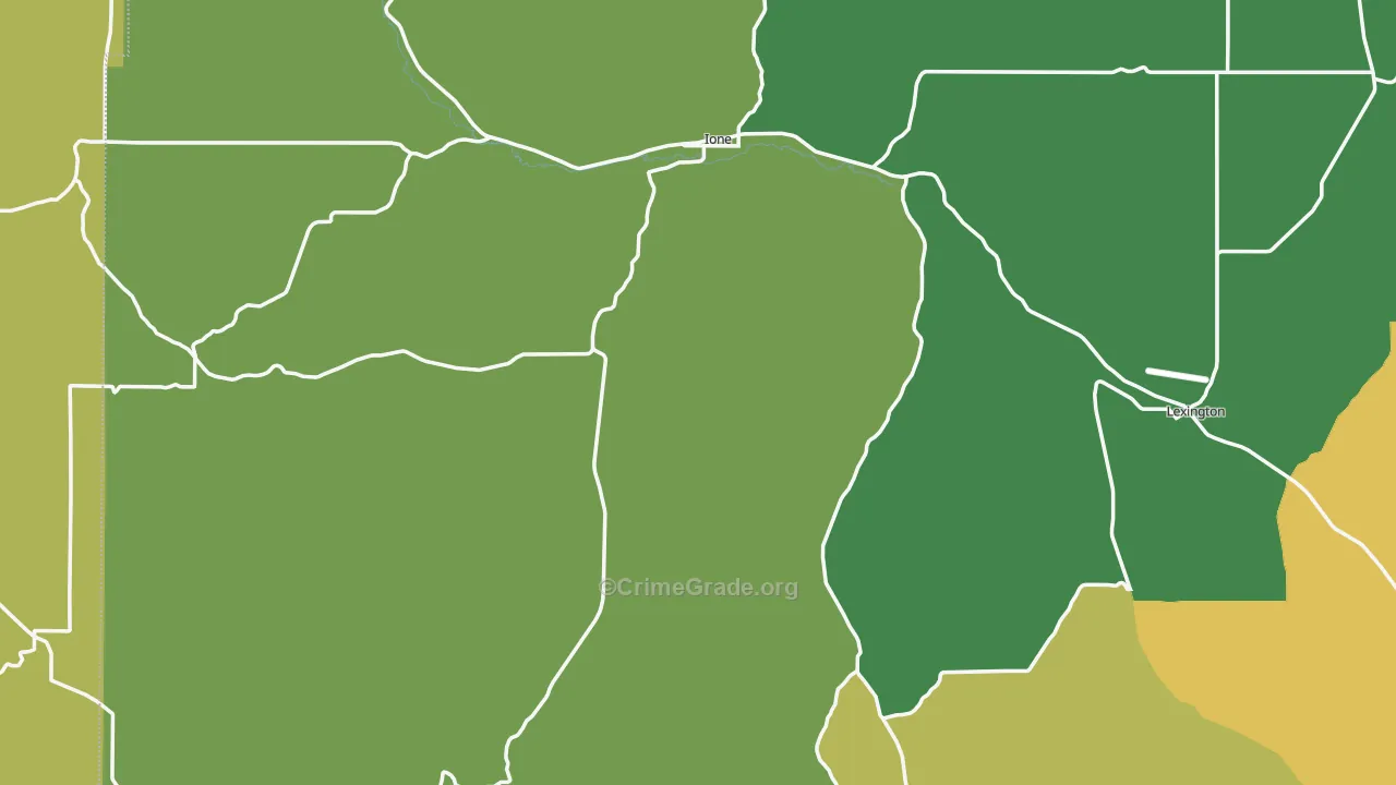 Ione, OR Map of Burglary Rates