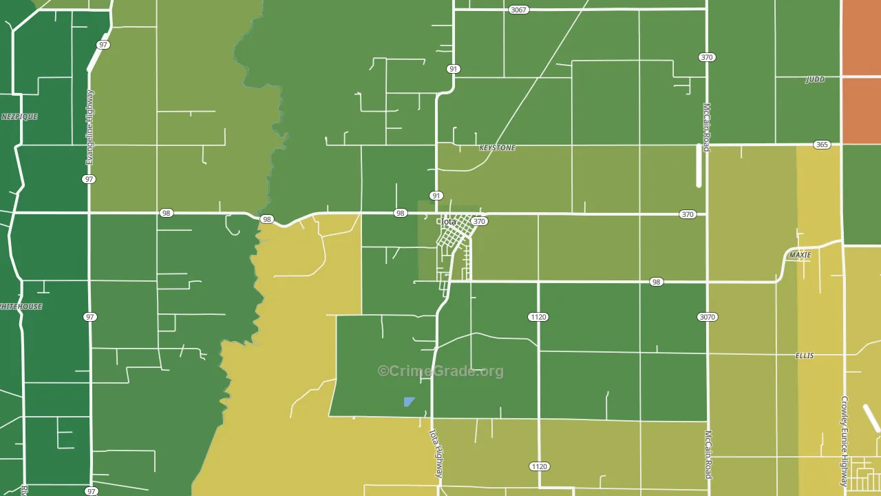 Iota, LA Map of Burglary Rates