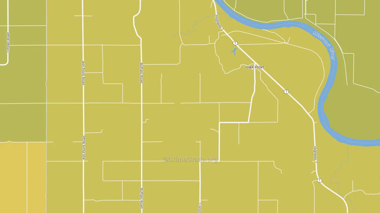 Iowa Point, KS Map of Burglary Rates