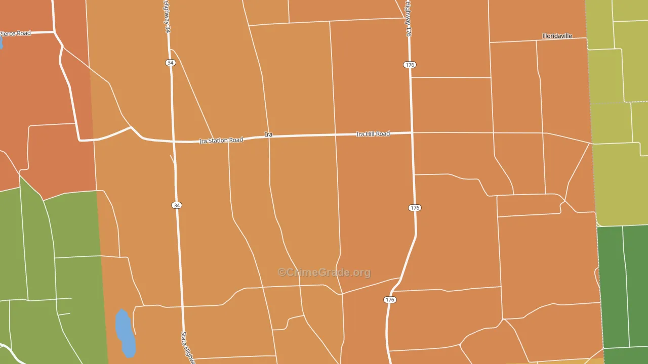 Ira, NY Map of Burglary Rates