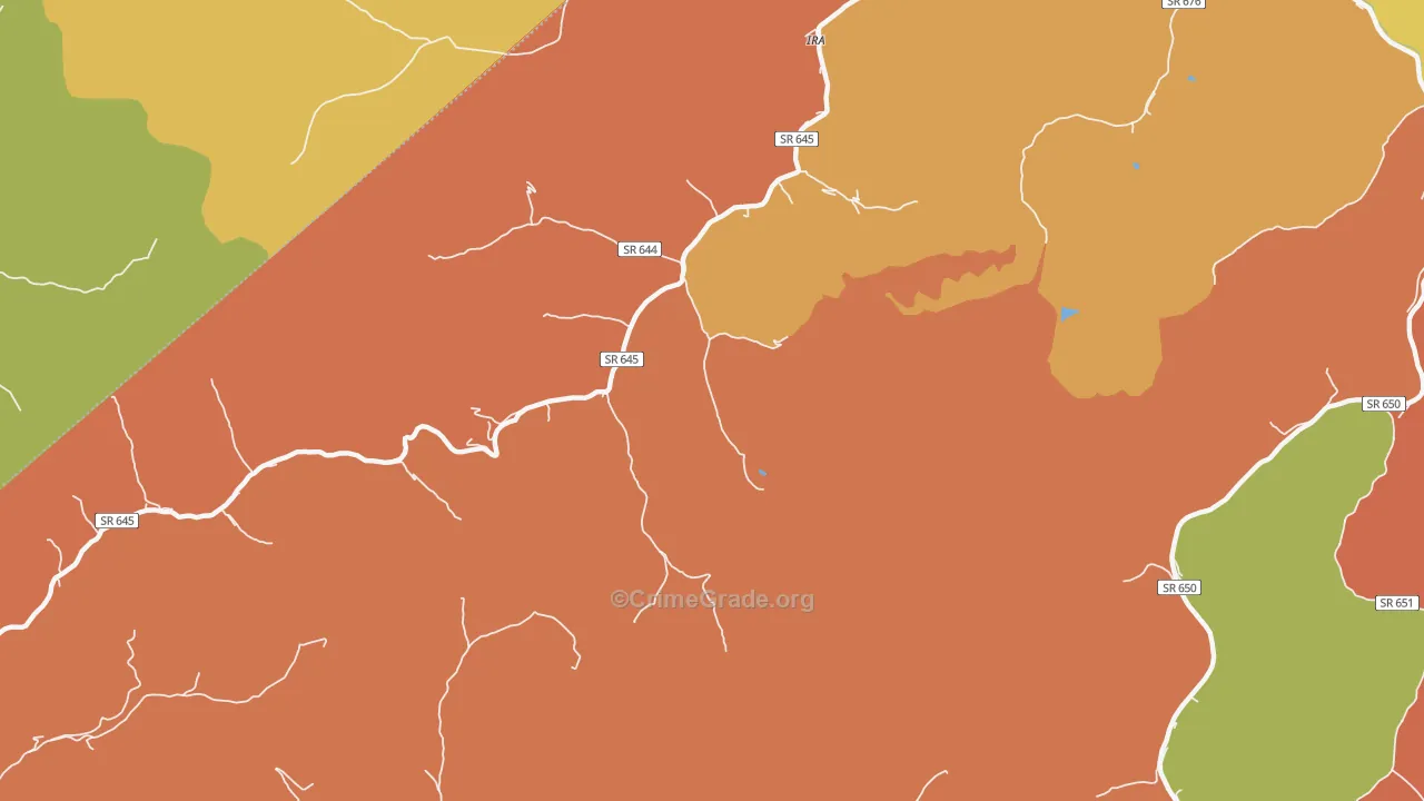 Ira, VA Map of Burglary Rates