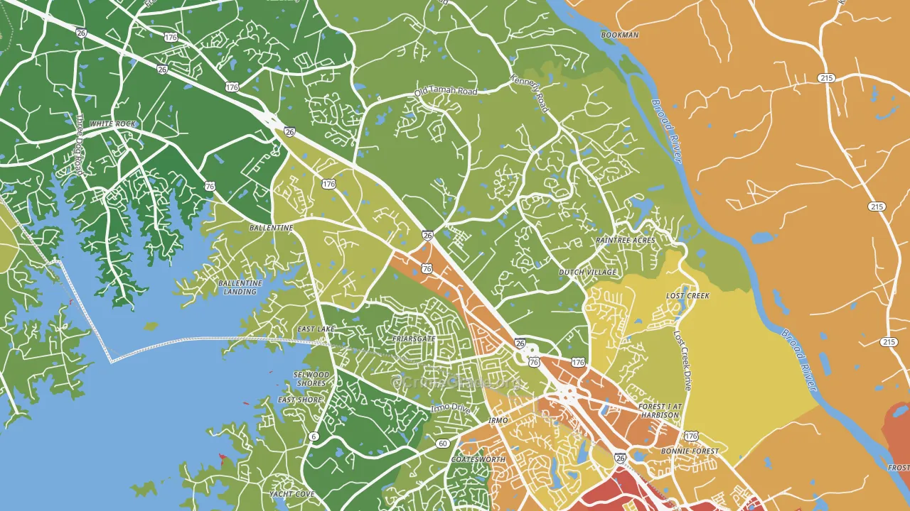 Irmo, SC Map of Burglary Rates