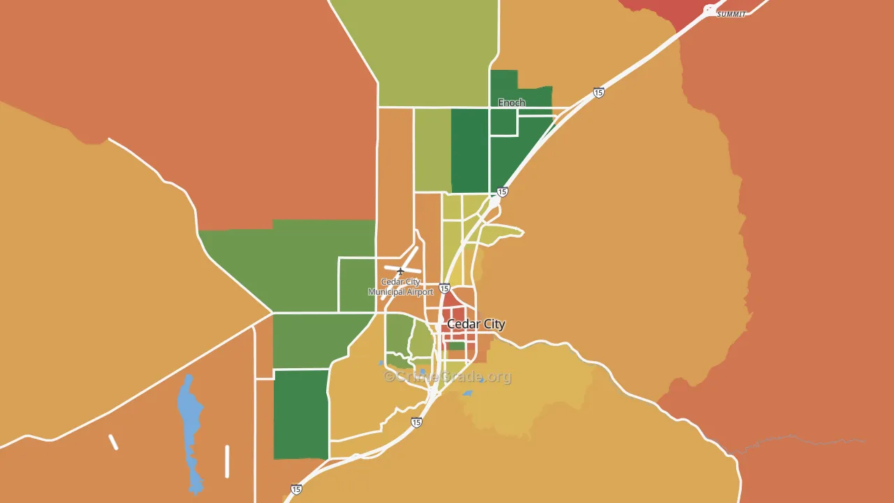 Iron County, UT Map of Burglary Rates