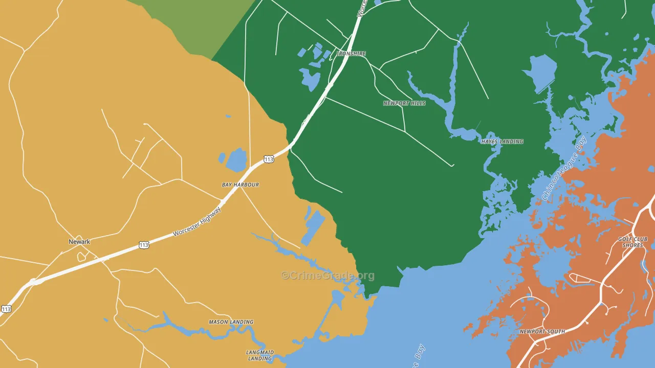 Ironshire, MD Map of Burglary Rates