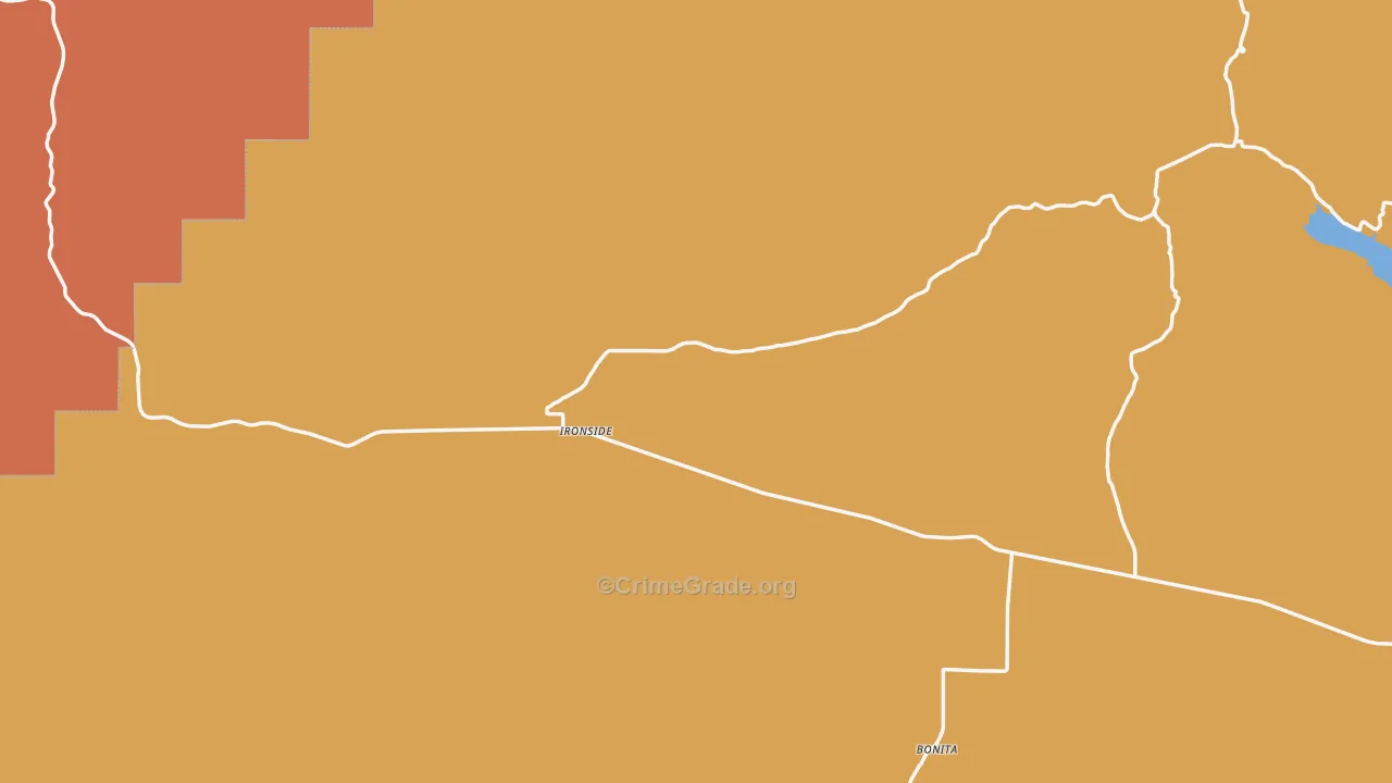 Ironside, OR Map of Burglary Rates