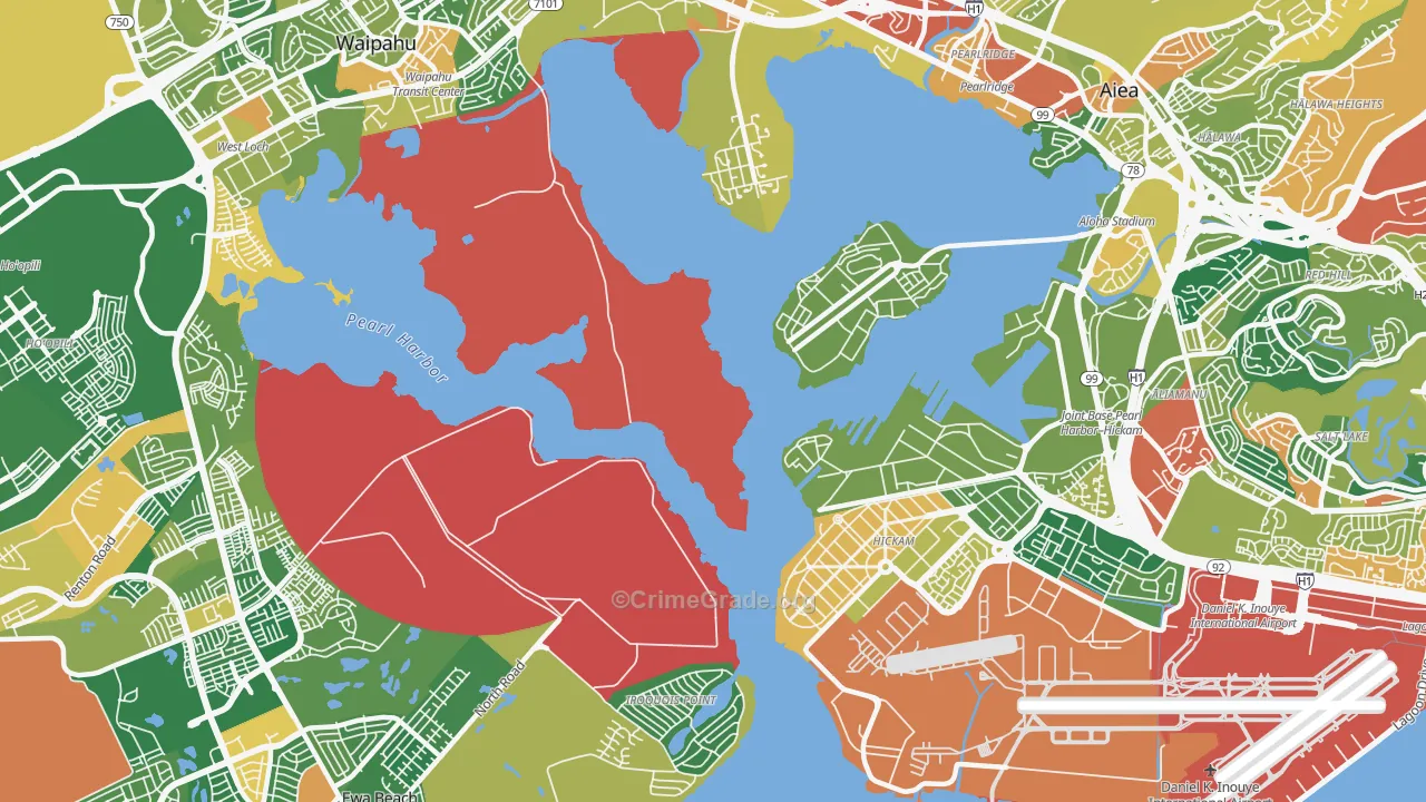 Iroquois Point, HI Map of Burglary Rates