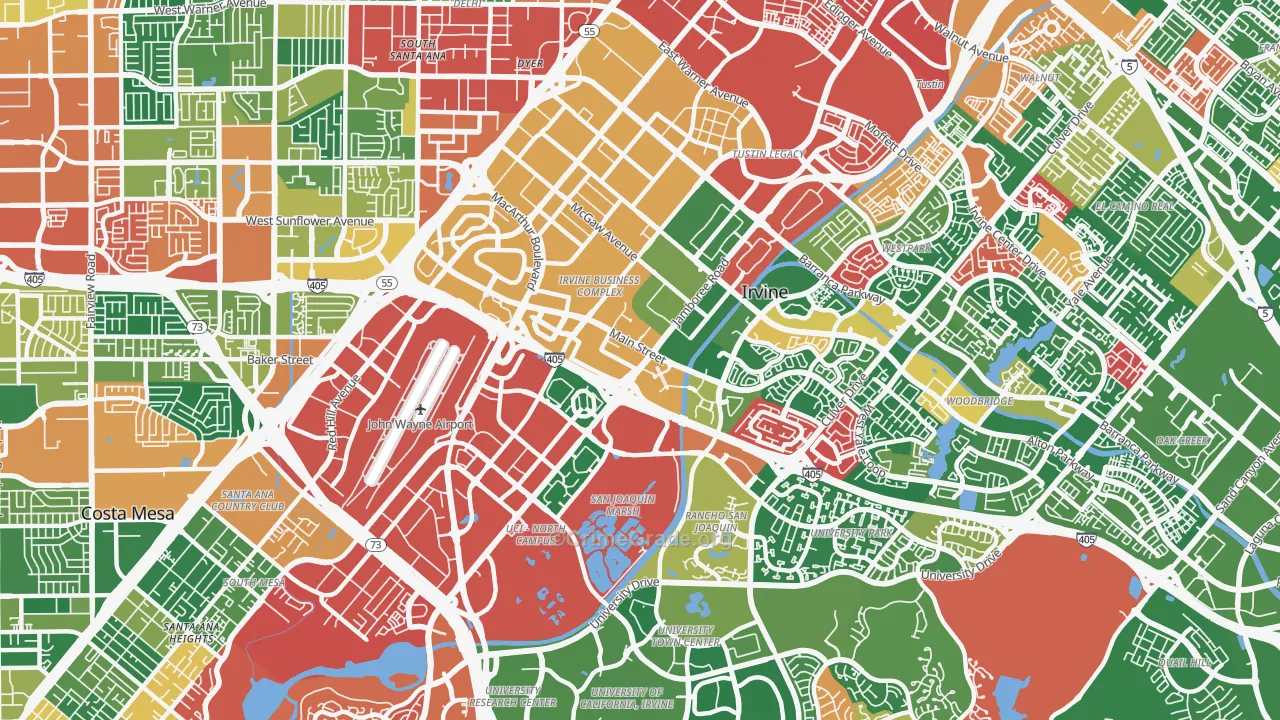 Irvine Business Complex, Irvine, CA Map of Burglary Rates