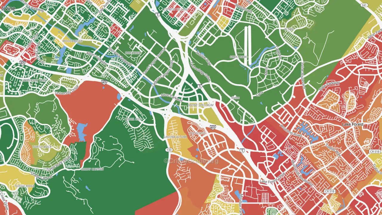 Irvine Health and Science Complex, Irvine, CA Map of Burglary Rates