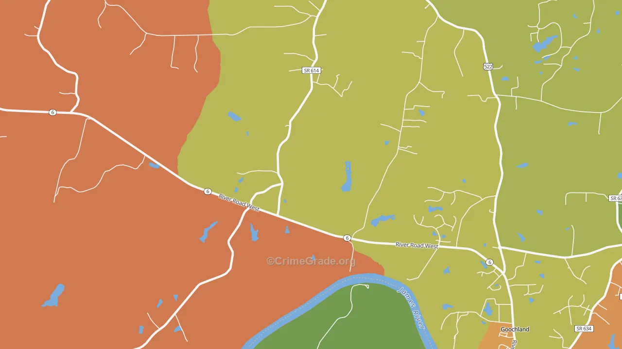 Irwin, VA Map of Burglary Rates