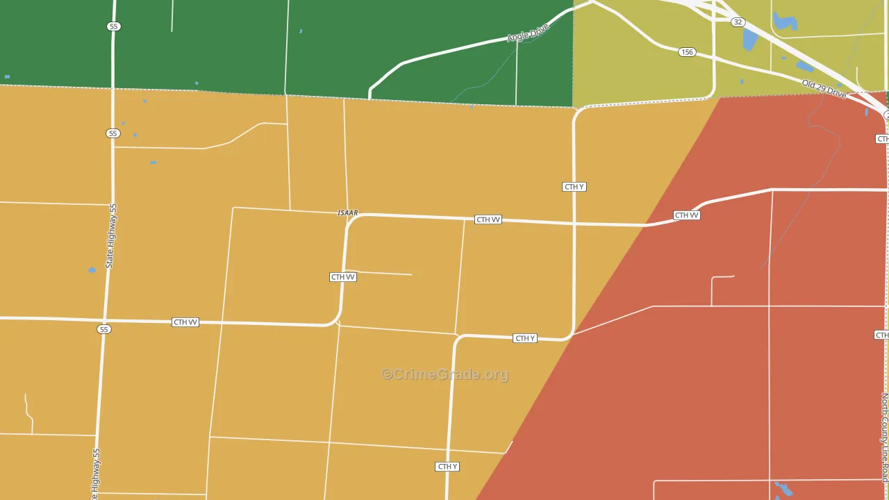 Isaar, WI Map of Burglary Rates
