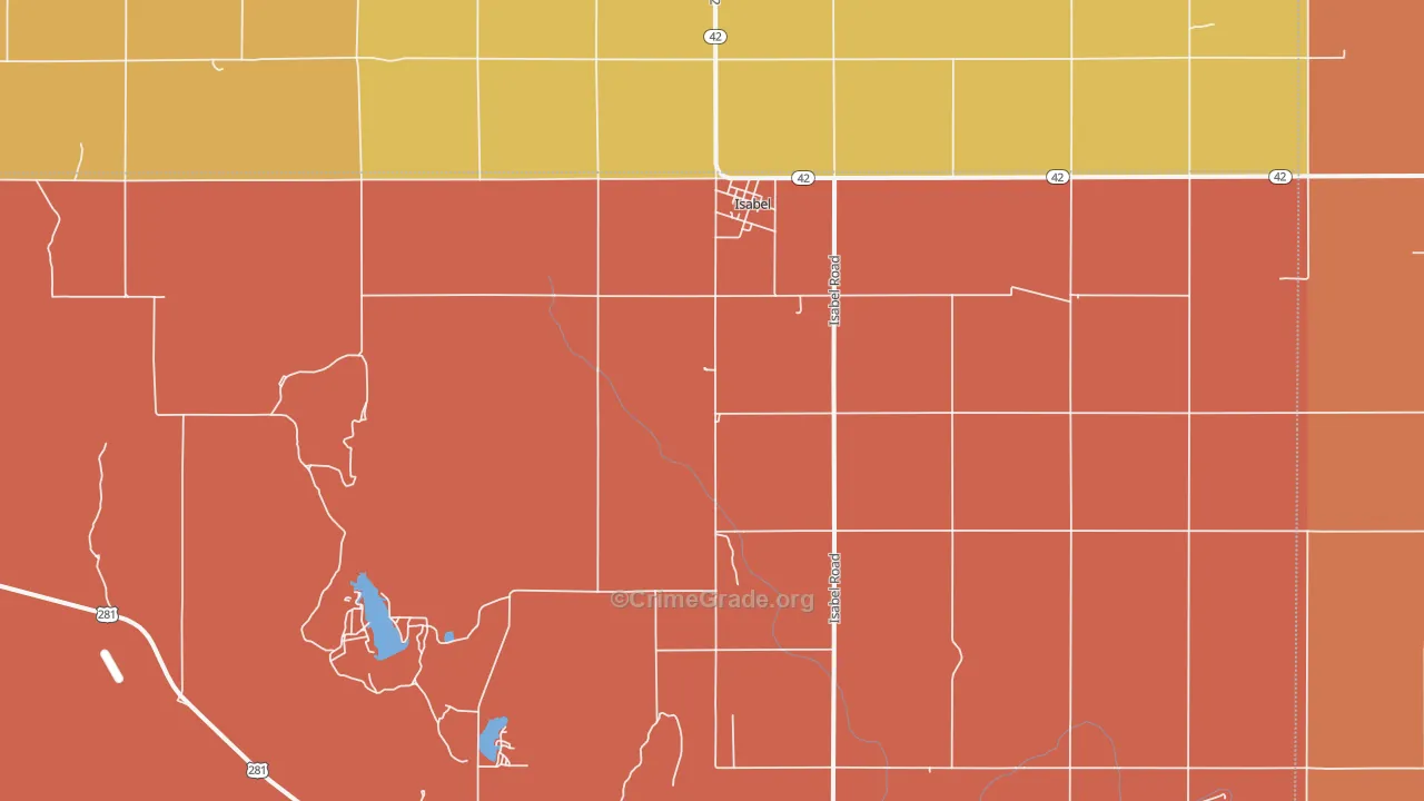 Isabel, KS Map of Burglary Rates