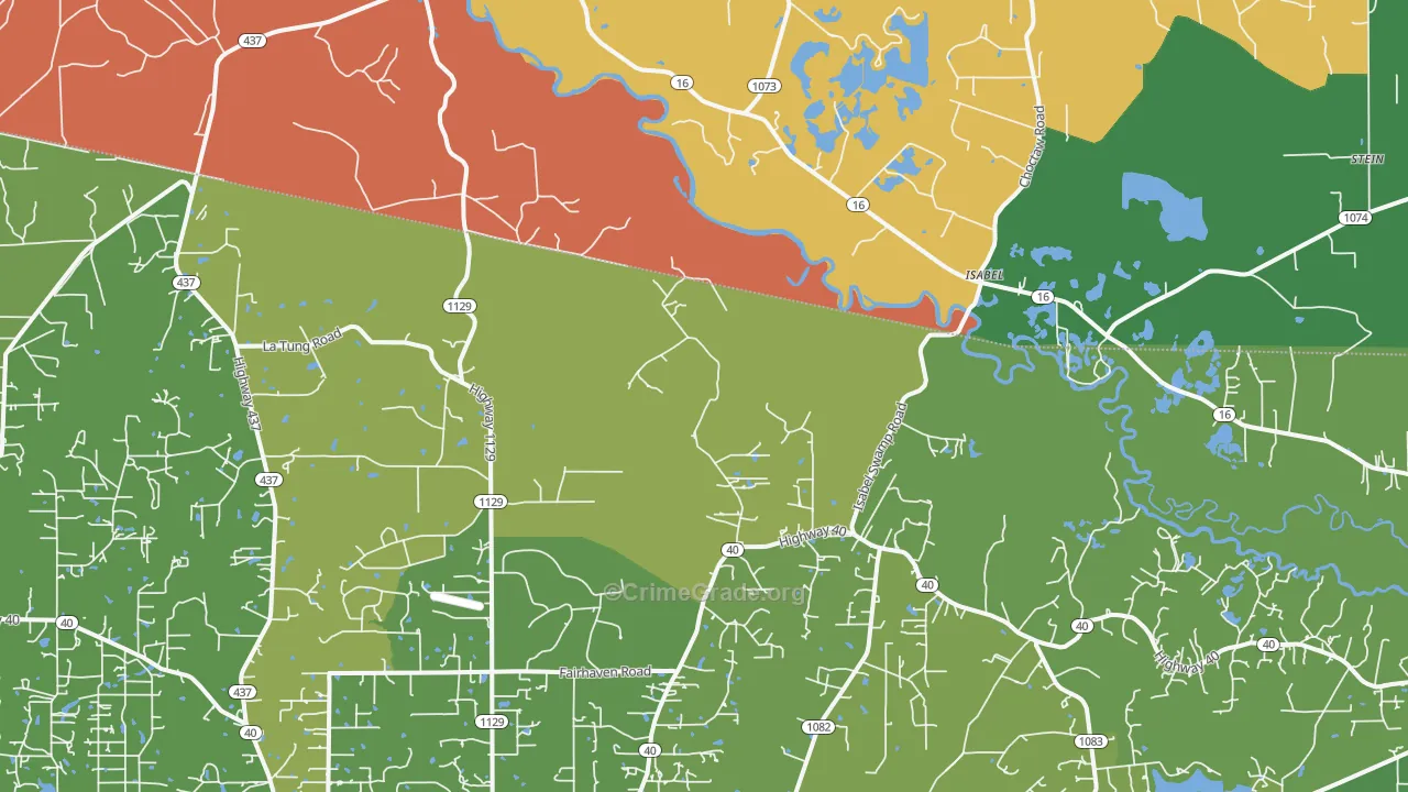 Isabel, LA Map of Burglary Rates