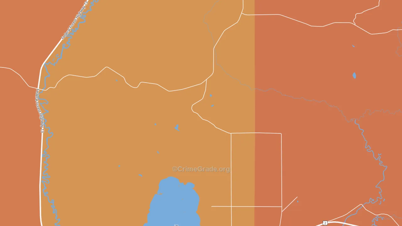 Isabella, MI Map of Burglary Rates