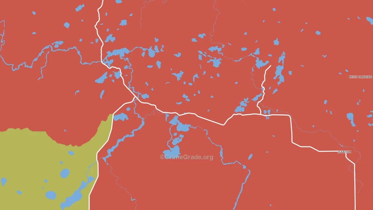 Isabella, MN Map of Burglary Rates