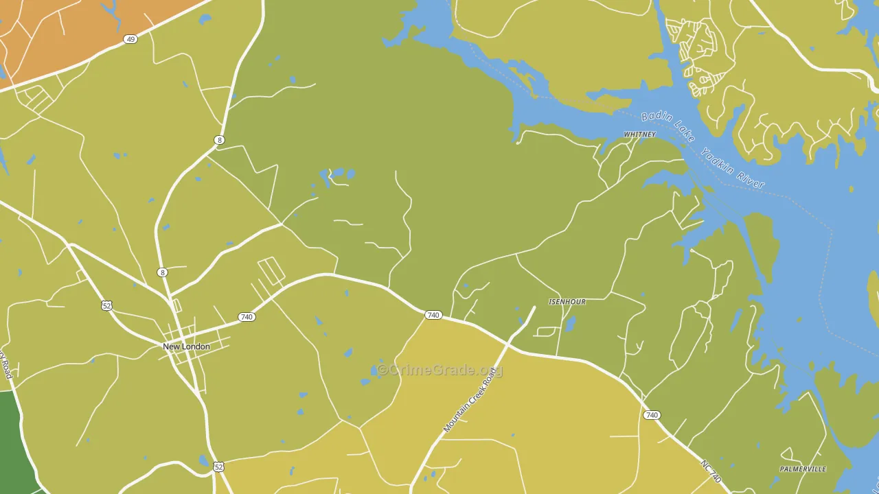Isenhour, NC Map of Burglary Rates