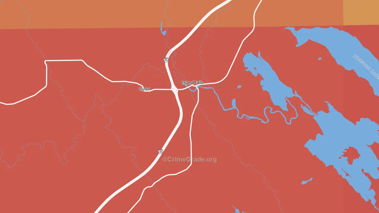 Island Falls, ME Map of Burglary Rates