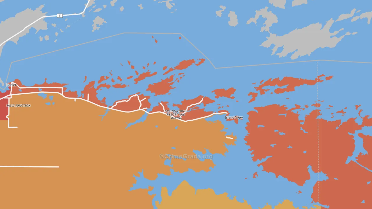 Island View, MN Map of Burglary Rates